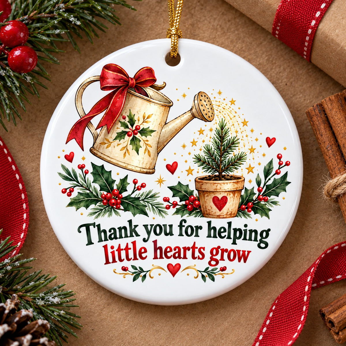 Nurturing Hands Holiday Sapling Teacher Appreciation Christmas Ornament