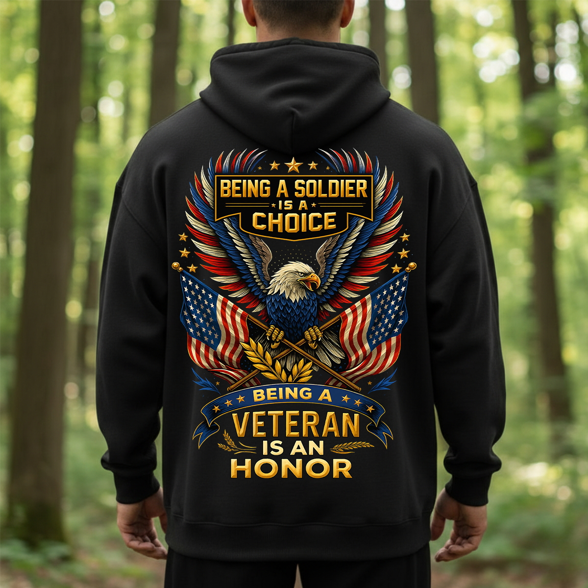 Being a Soldier Is a Choice, Being a Veteran Is an Honor Shirt – Patriotic Eagle Tee