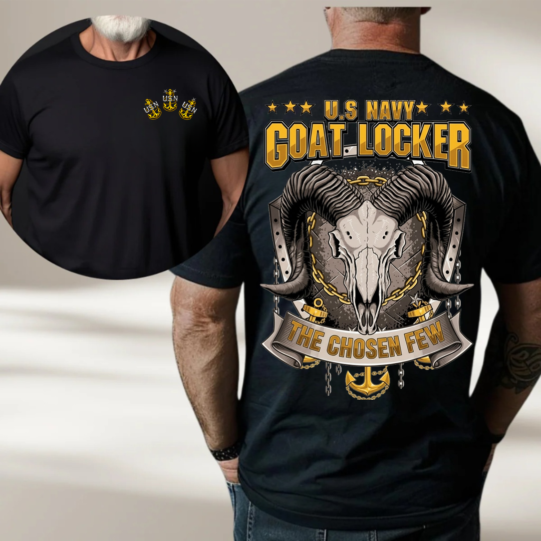 US Navy Goat Locker Shirt – The Chosen Few Navy Chief Tee, Gift for Veterans Day (Two-Side)