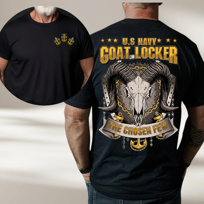 US Navy Goat Locker Shirt – The Chosen Few Navy Chief Tee, Gift for Veterans Day (Two-Side)