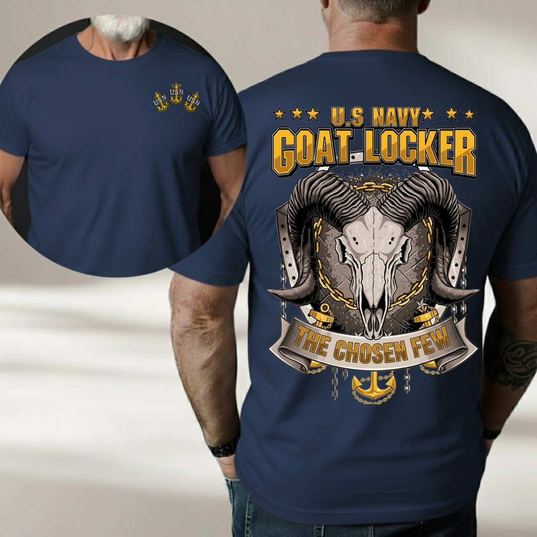 US Navy Goat Locker Shirt – The Chosen Few Navy Chief Tee, Gift for Veterans Day (Two-Side)