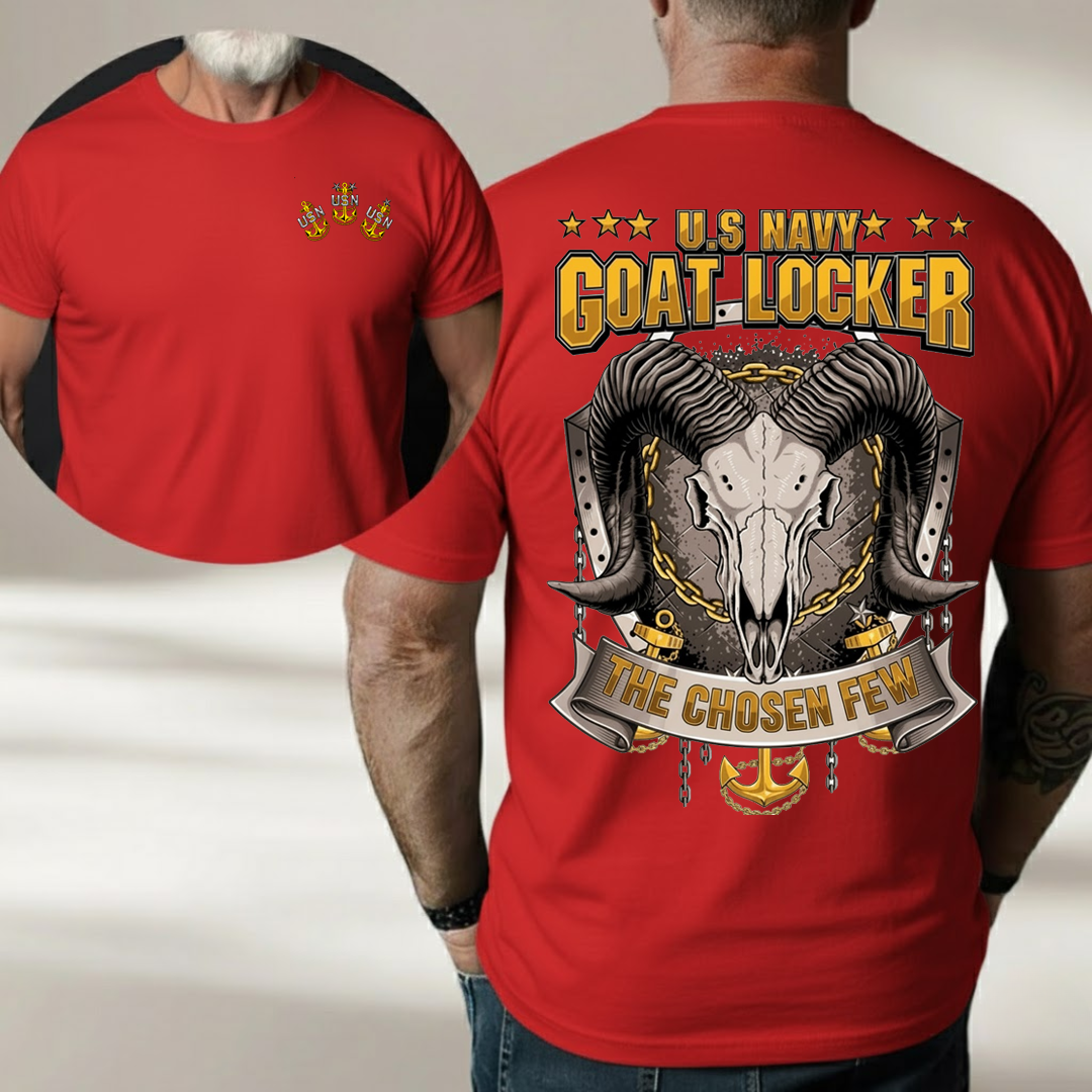 US Navy Goat Locker Shirt – The Chosen Few Navy Chief Tee, Gift for Veterans Day (Two-Side)