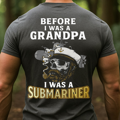 Submarine Grandpa Veteran T-Shirt, Submarine Skull Design, Gift for Veterans Day