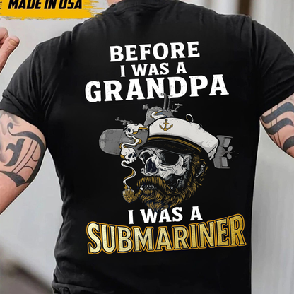 Submarine Grandpa Veteran T-Shirt, Submarine Skull Design, Gift for Veterans Day