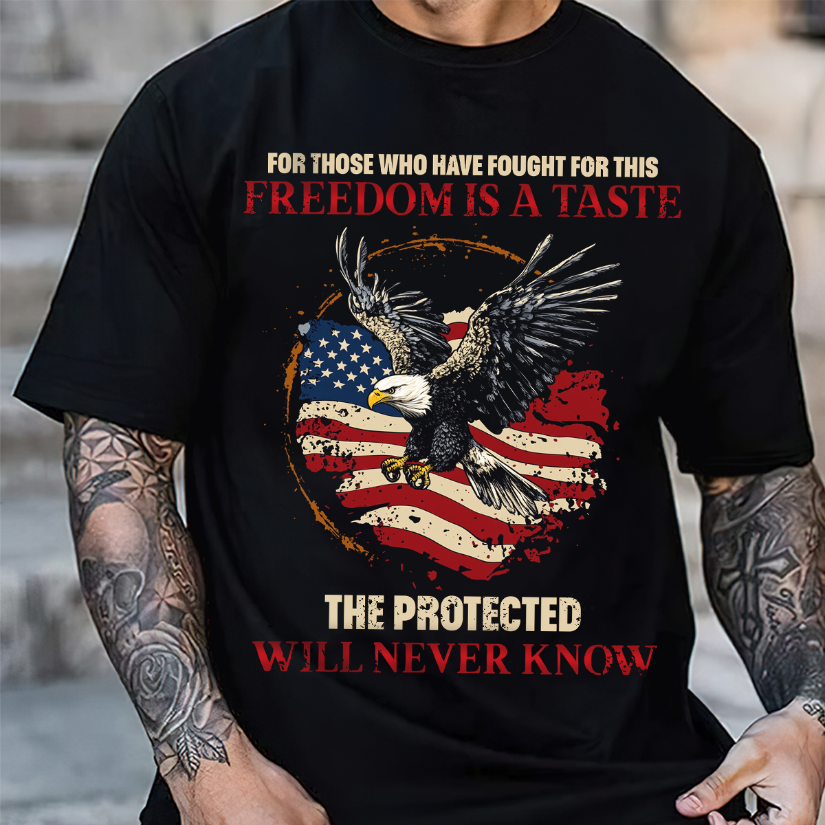 Vintage American Eagle Freedom Unisex Tee – For Those Who Fought, Patriotic USA T-shirt