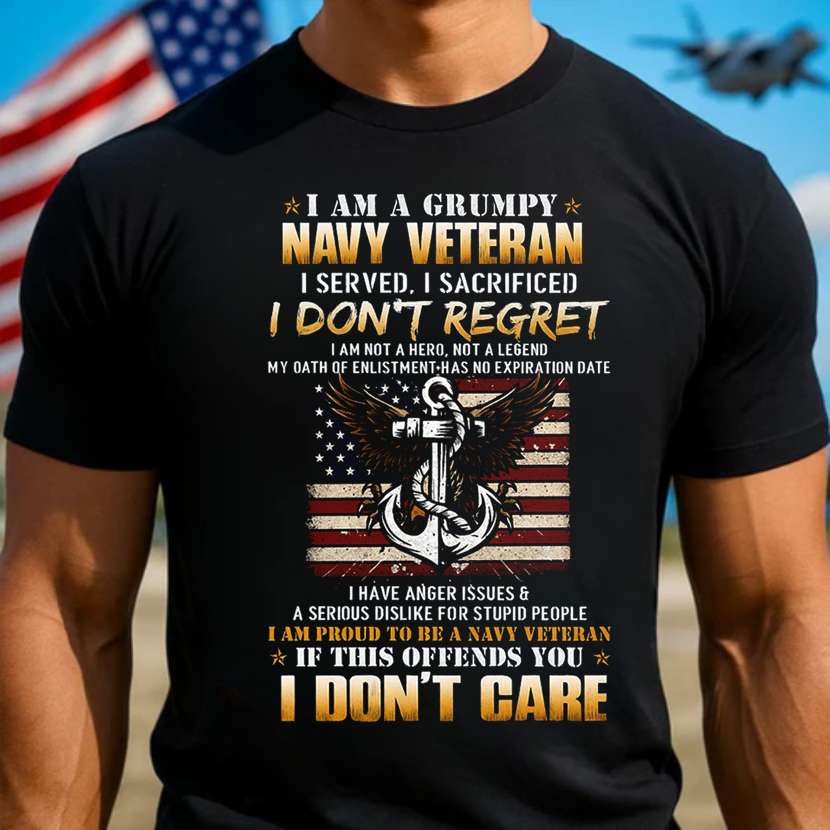 Grumpy Navy Veteran, Sacrifice but Don't Regret, Military Veteran Shirt, Gift for Veterans Day