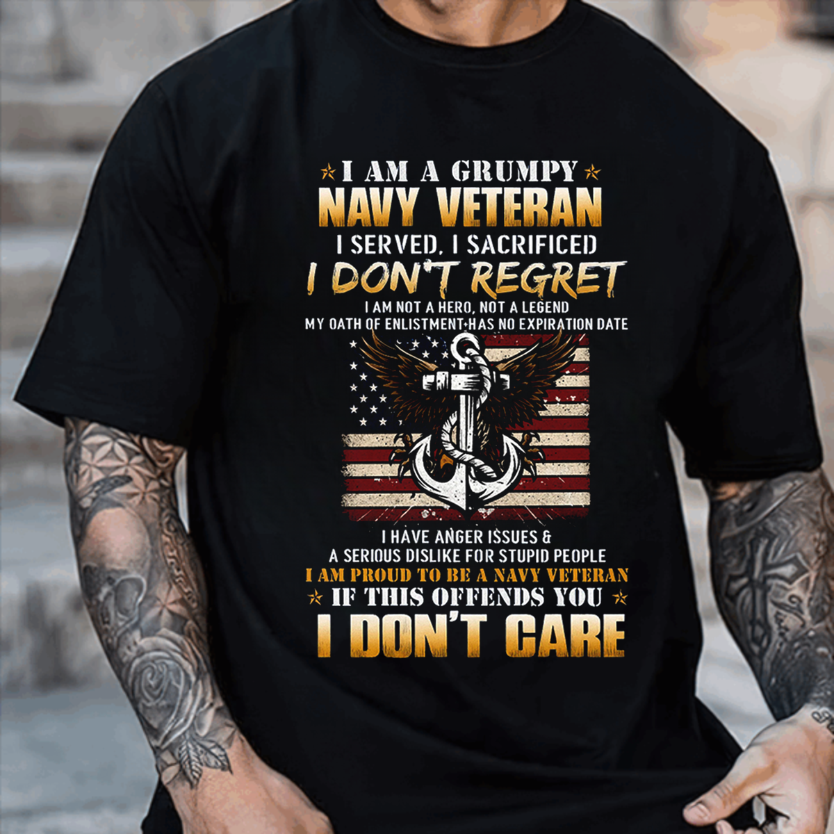 Grumpy Navy Veteran, Sacrifice but Don't Regret, Military Veteran Shirt, Gift for Veterans Day