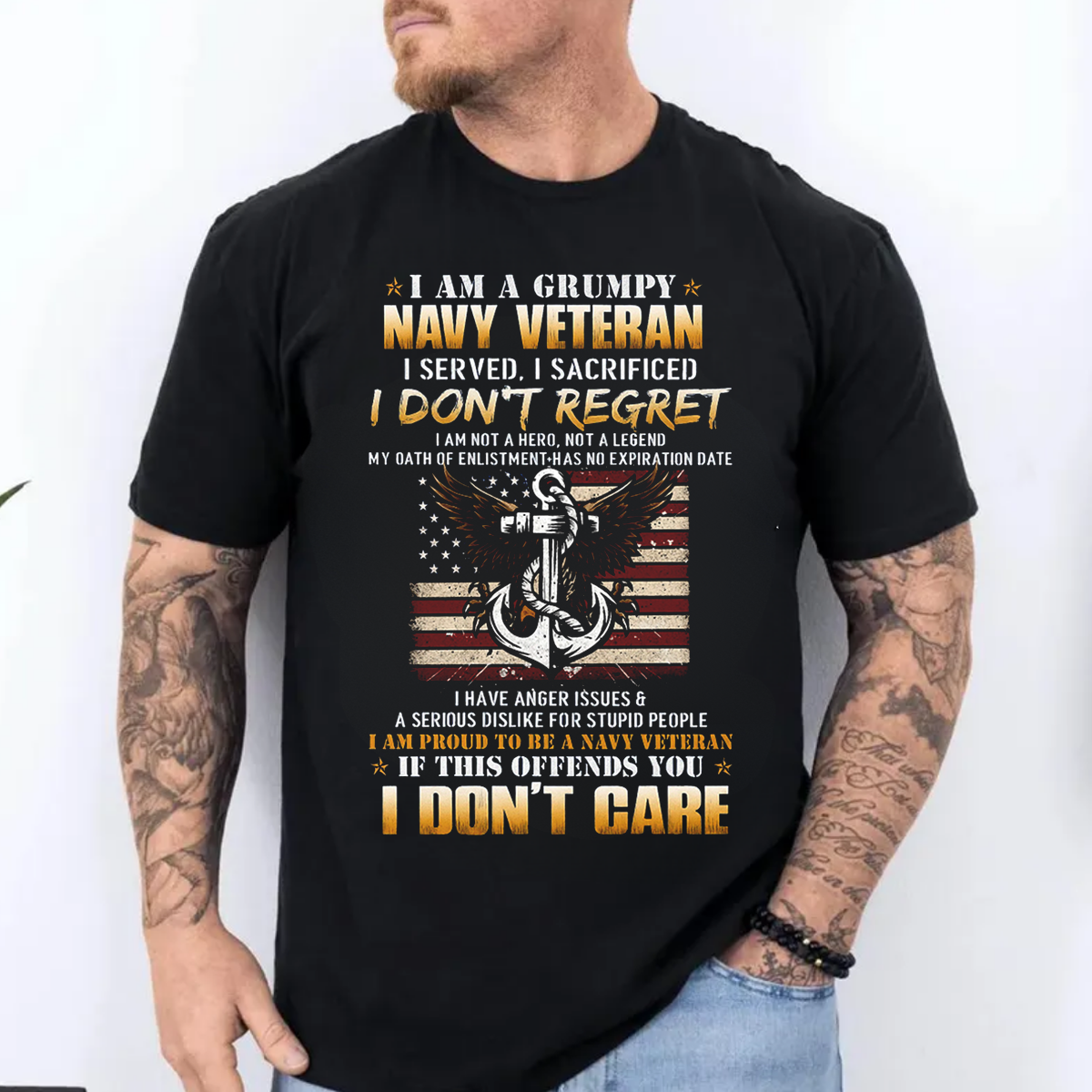 Grumpy Navy Veteran, Sacrifice but Don't Regret, Military Veteran Shirt, Gift for Veterans Day