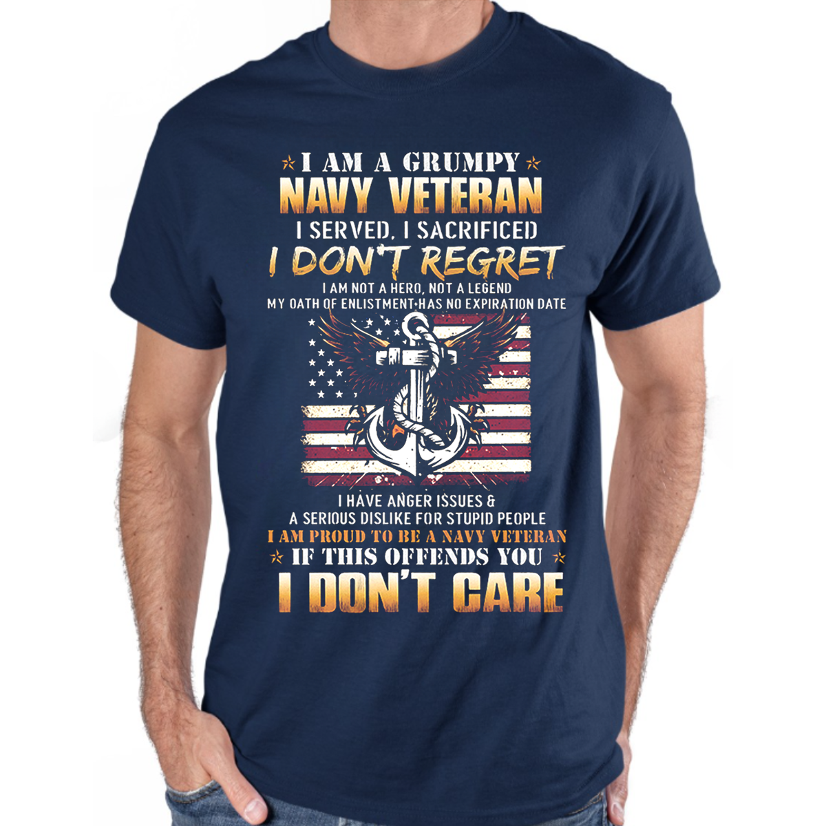 Grumpy Navy Veteran, Sacrifice but Don't Regret, Military Veteran Shirt, Gift for Veterans Day
