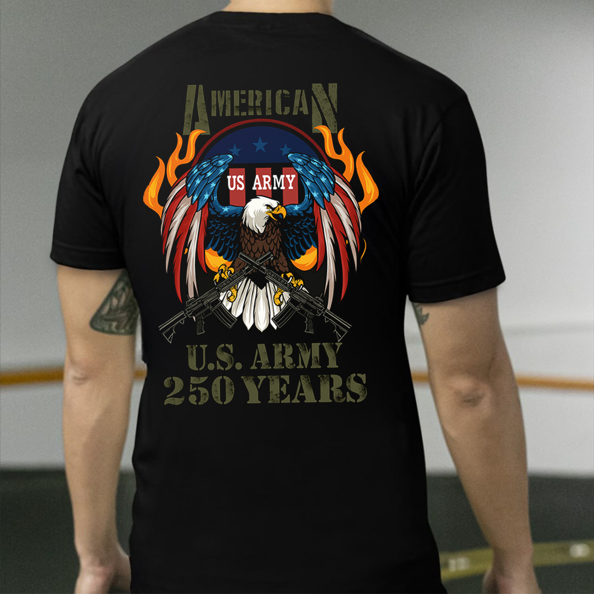 US Army 250 Years Eagle Graphic T-shirt- American Military Pride Shirt - Perfect Gift for Veterans and Army Supporters
