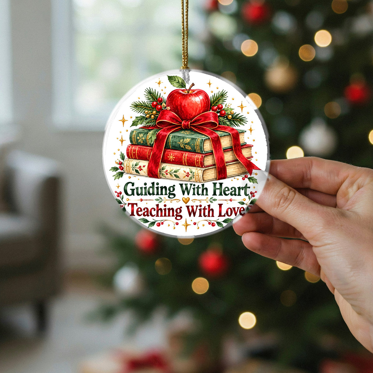 Guiding Light Teacher Christmas Ornament, Holiday Educator Gift