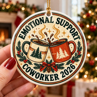 Emotional Support Coworker Christmas Ornament, Holiday Colleague Gift