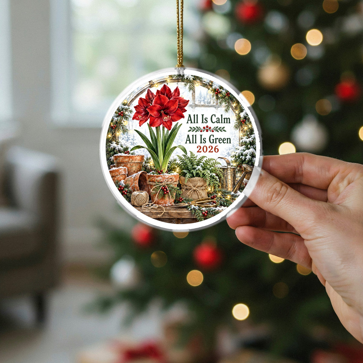 Potting Shed Holiday Glow Plant Lover Ceramic Christmas Ornament
