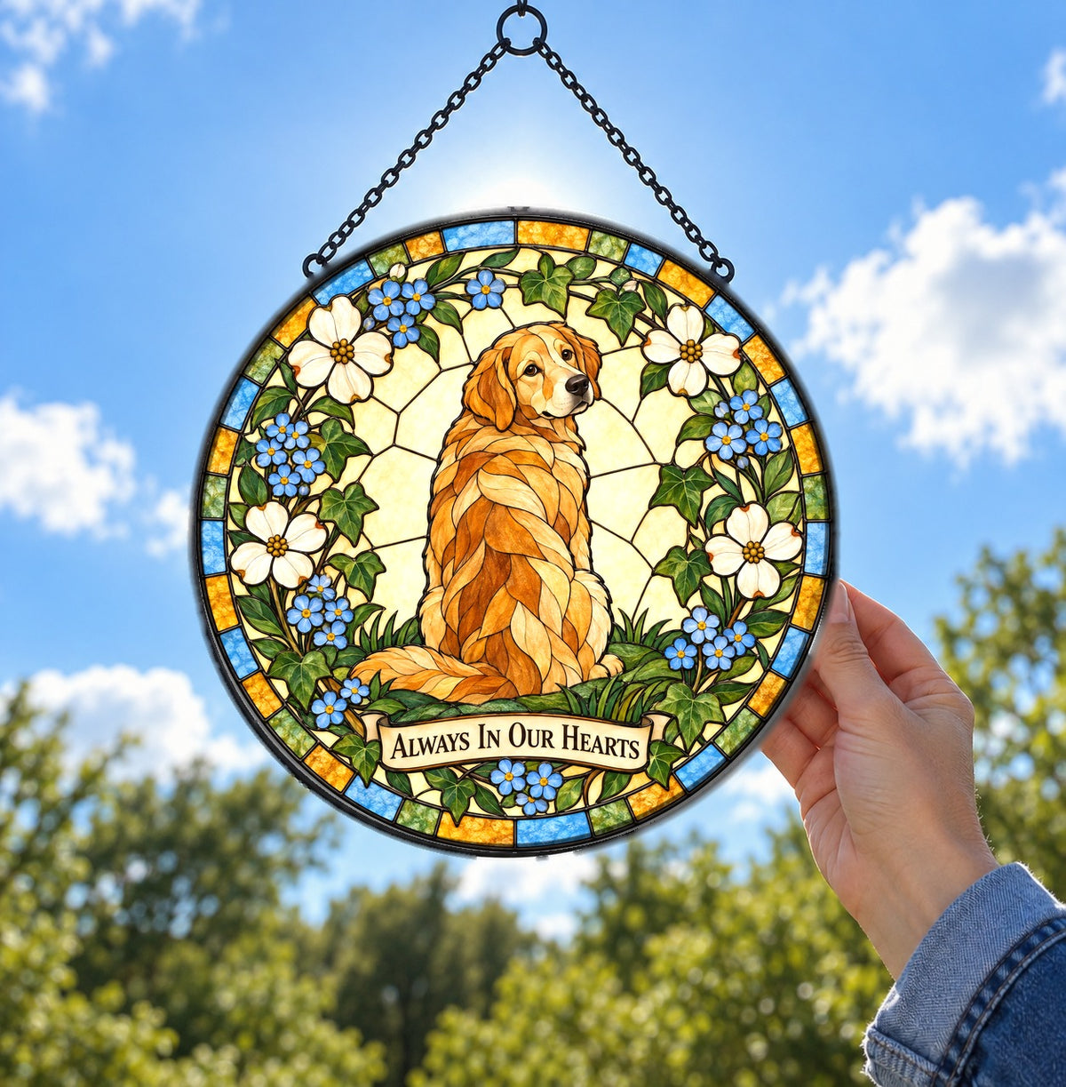 Faithful Friend Pet Memorial Suncatcher Dog Loss Window Hanging