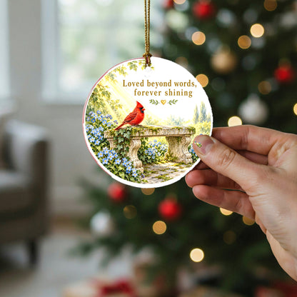 Morning Sunbeam Memorial Cardinal Ornament, Sympathy Bereavement Keepsake