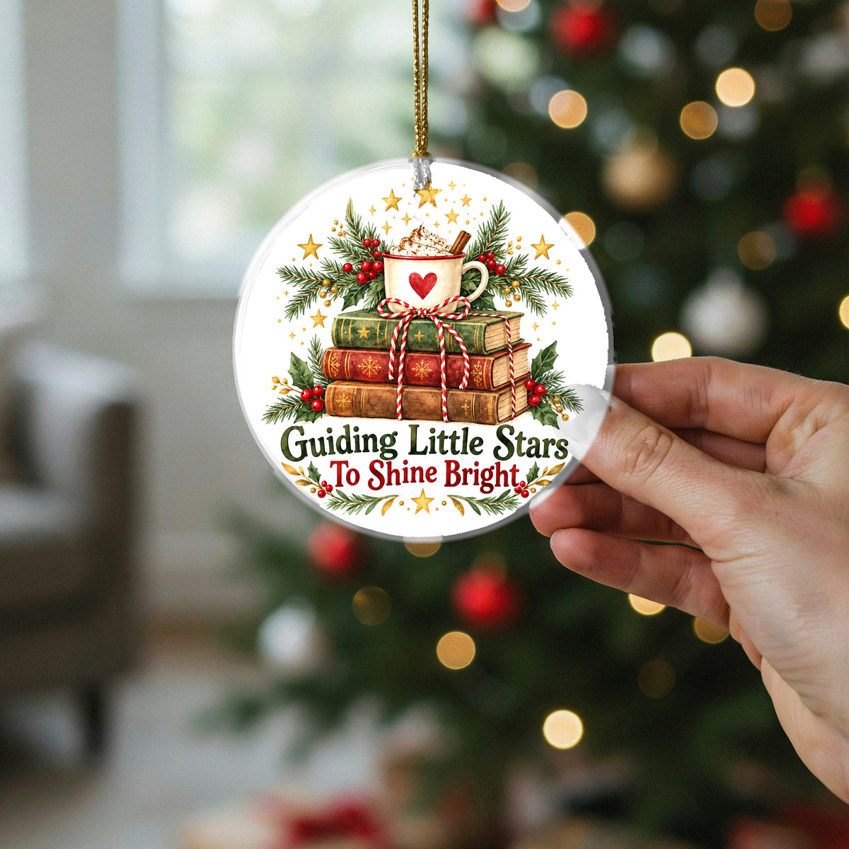 Guiding Little Stars Teacher Keepsake Ceramic Christmas Ornament