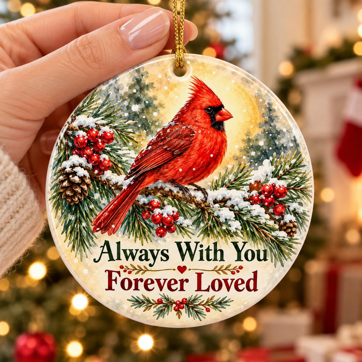 Cardinal Memorial Christmas Ornament, Always With You Keepsake