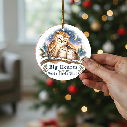 Little Wings Storybook Owl Ceramic Christmas Ornament, Teacher Gift