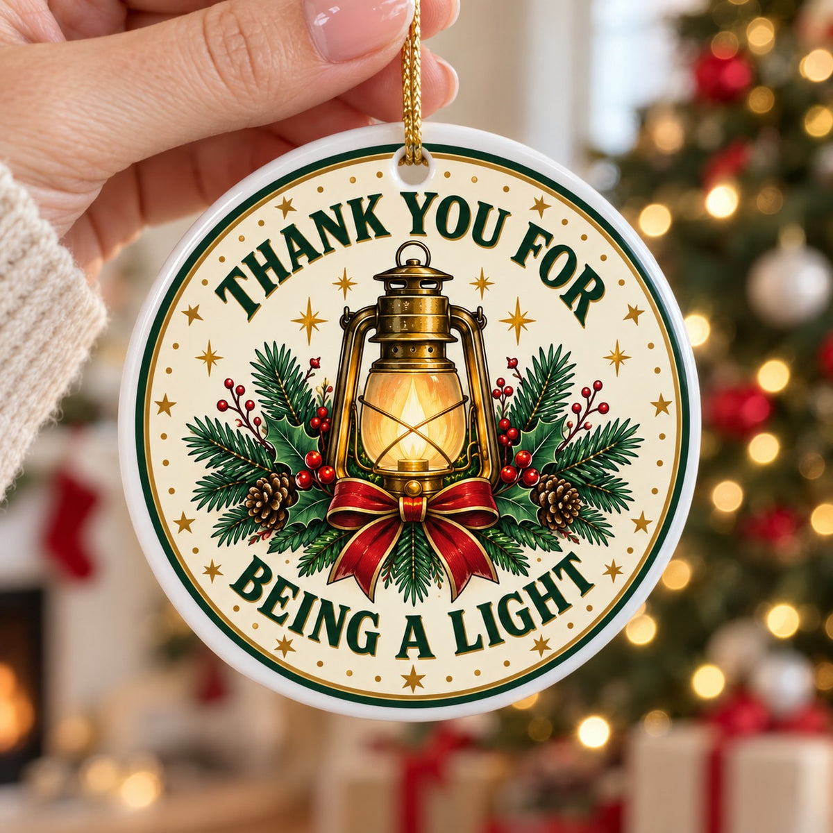 Beacon of Light Thank You Ceramic Christmas Tree Ornament