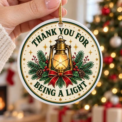 Beacon of Light Thank You Ceramic Christmas Tree Ornament