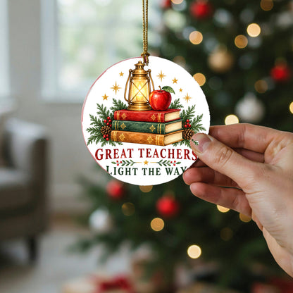 Guiding Light Teacher Appreciation Ceramic Christmas Ornament