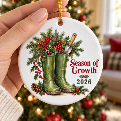Botanical Garden Boots Christmas Ornament for Plant Lovers