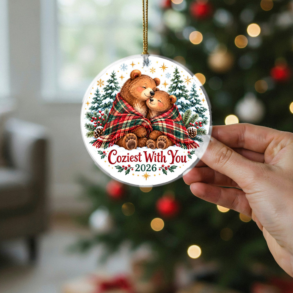 Cozy Winter Bears Christmas Ornament, Couples Holiday Keepsake