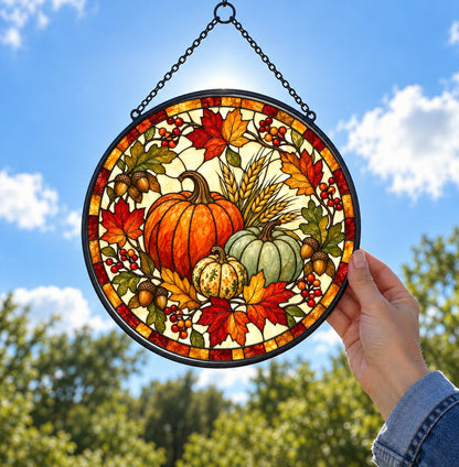 Heirloom Harvest Trio Suncatcher Window Ornament for Fall