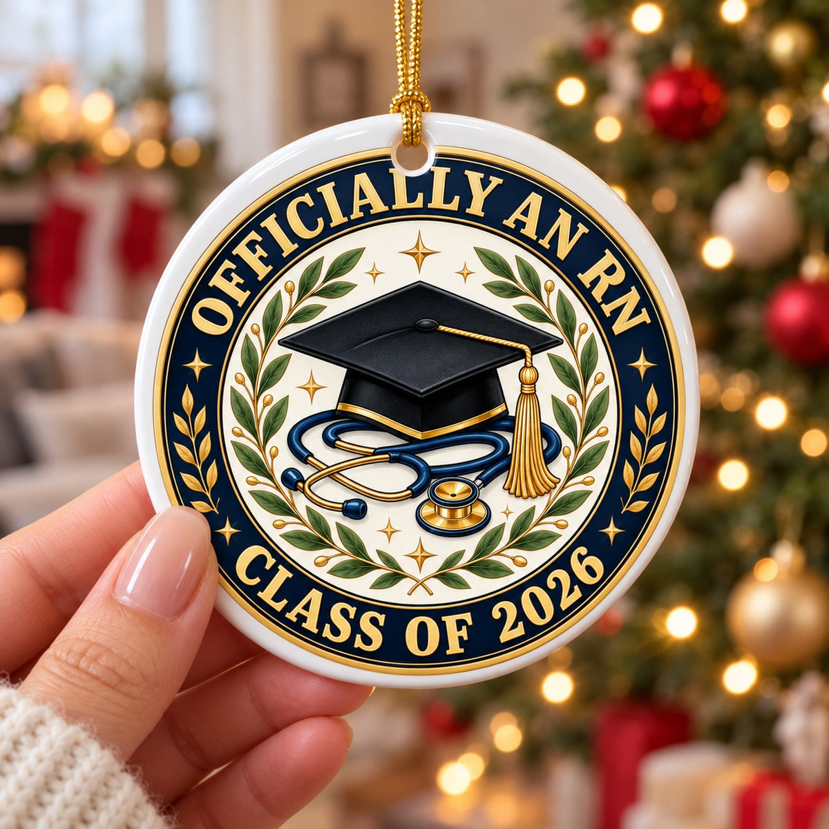 Nurse Graduation Class of 2026 Ceramic Christmas Ornament