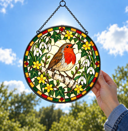 Song of Hope Robin Suncatcher Hanging Glass Window Ornament
