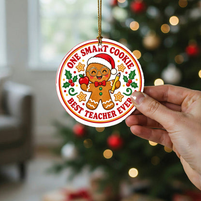 Smart Cookie Teacher Christmas Ornament, Holiday Gift for Educators