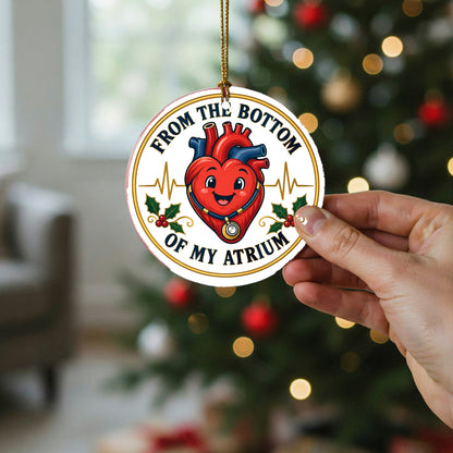 Bottom of My Atrium Badge Ceramic Holiday Ornament, Medical Gift