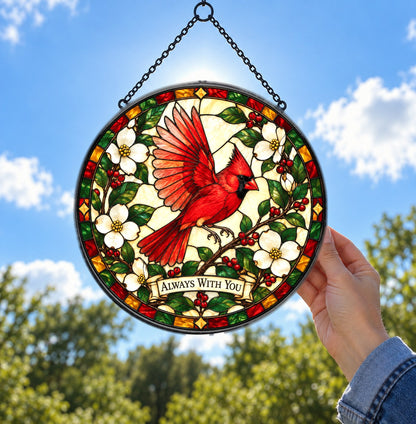 Cardinal of Comfort Memorial Suncatcher, Hanging Glass Ornament