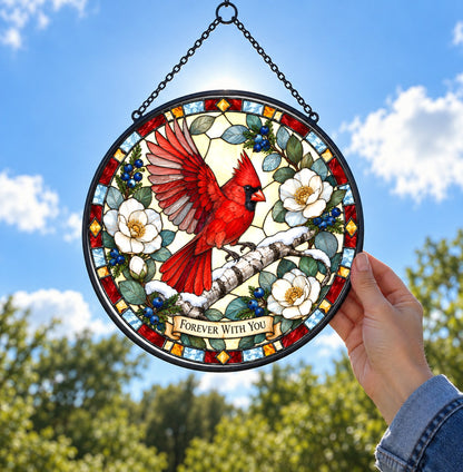 Cardinal Forever With You Memorial Suncatcher Ornament