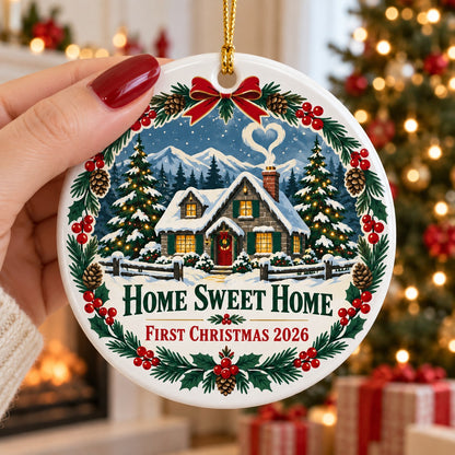 Home Sweet Home 2026 Ceramic Christmas Ornament for New Homeowners