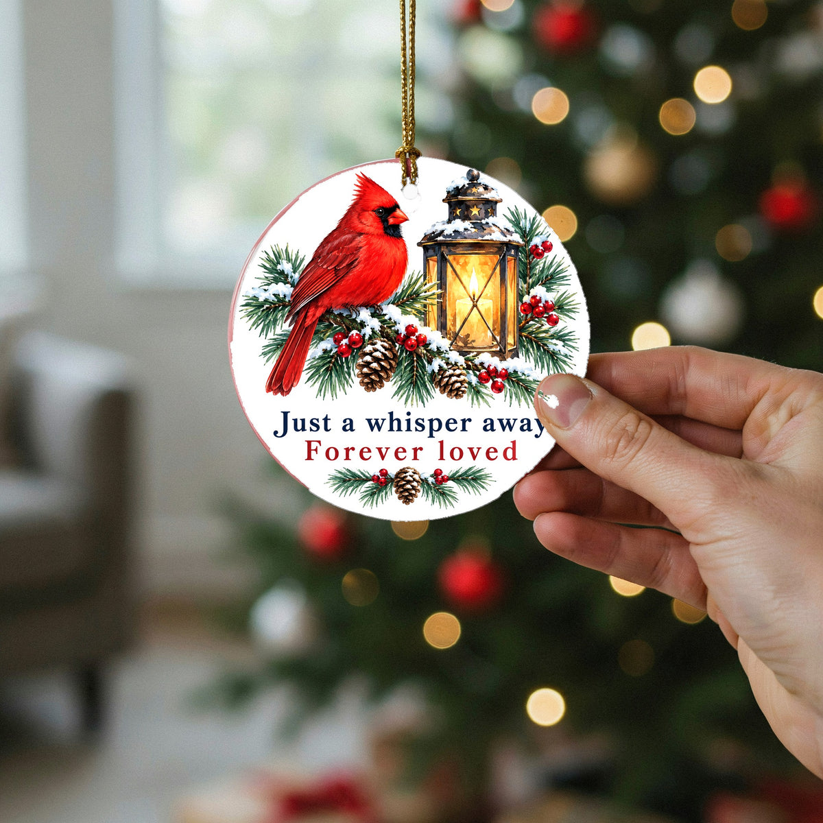 Whisper Away Memorial Cardinal Christmas Ornament Keepsake