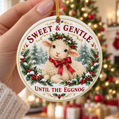 Innocent Lamb Christmas Ornament, Funny Holiday Tree Decor