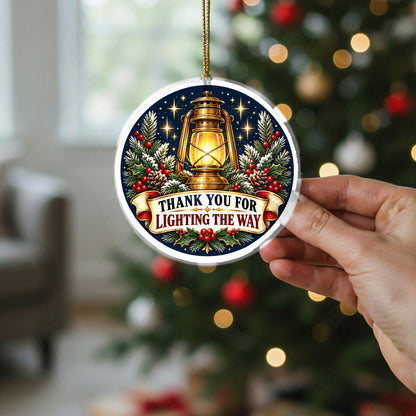 Beacon of Gratitude Ceramic Christmas Ornament for Mentors