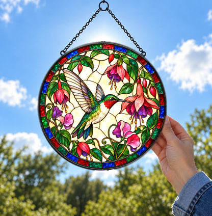 Ruby Hummingbird Suncatcher Window Hanging Ornament for Garden Lovers