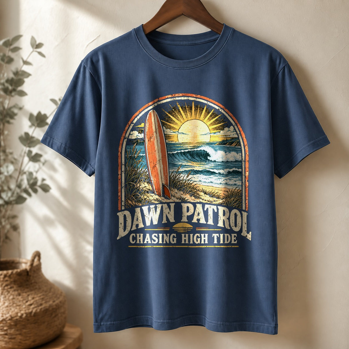Comfort Colors Dawn Patrol Surf T-Shirt, Coastal Wave Graphic Tee