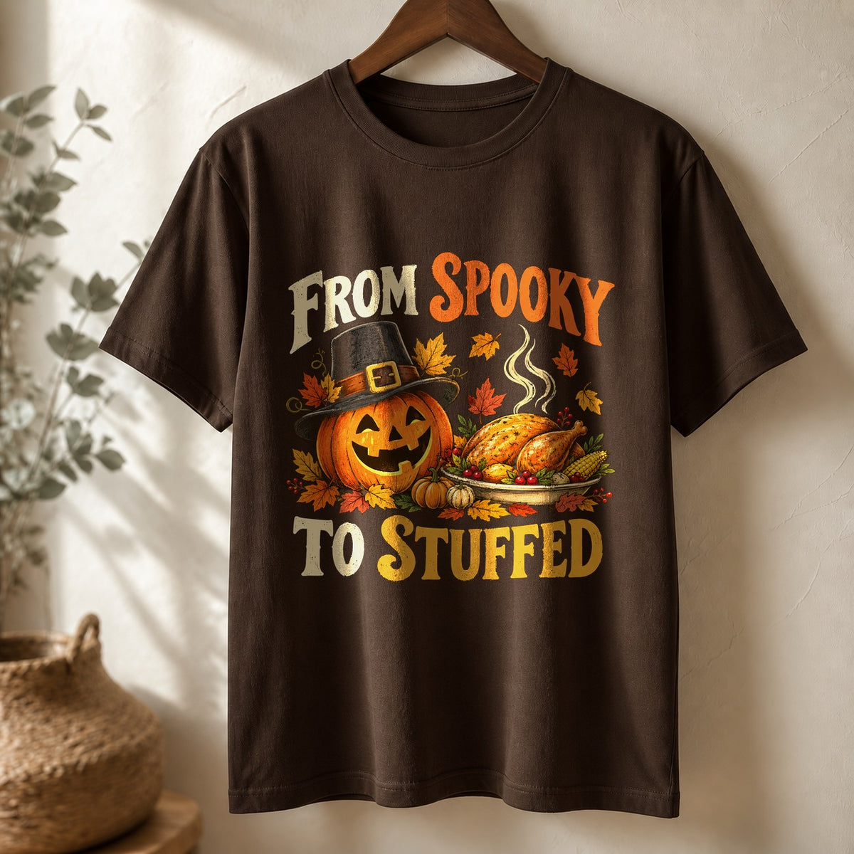 Spooky to Stuffed Comfort Colors T-Shirt, Fall Holiday Graphic Tee