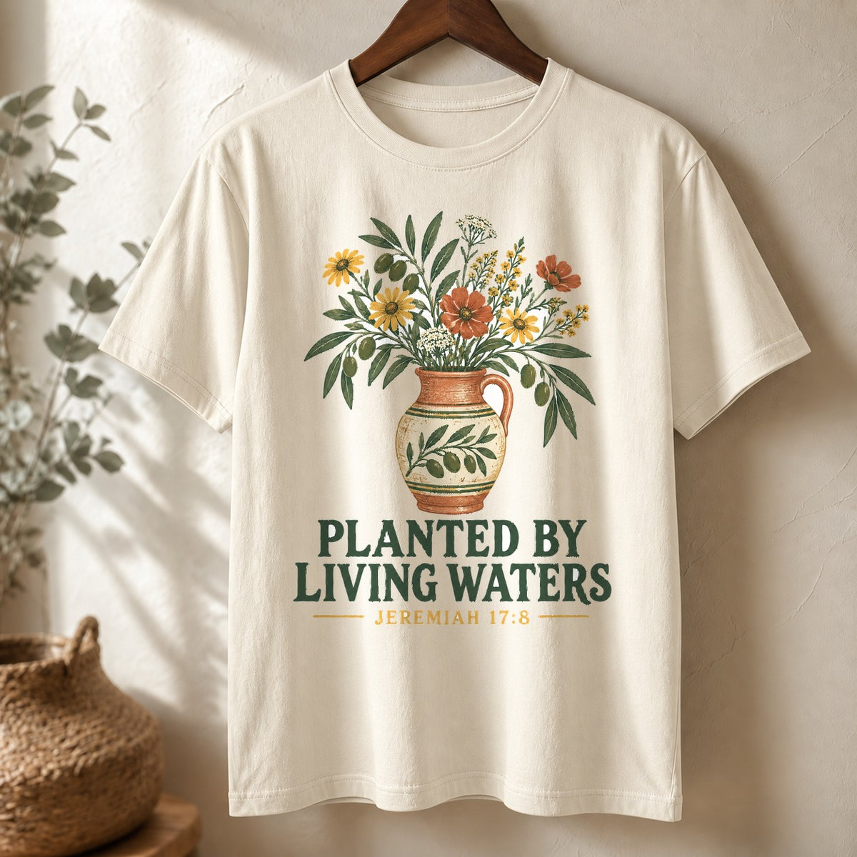 Living Waters Comfort Colors T-Shirt, Wildflower Botanical Graphic