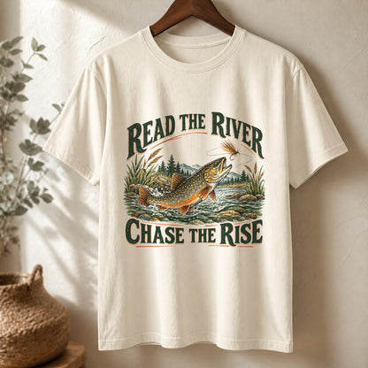 Read the River Comfort Colors T-Shirt, Trout Fly Fishing Graphic Tee