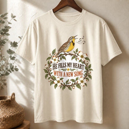 Comfort Colors New Song Meadowlark Christian Faith Graphic T-Shirt