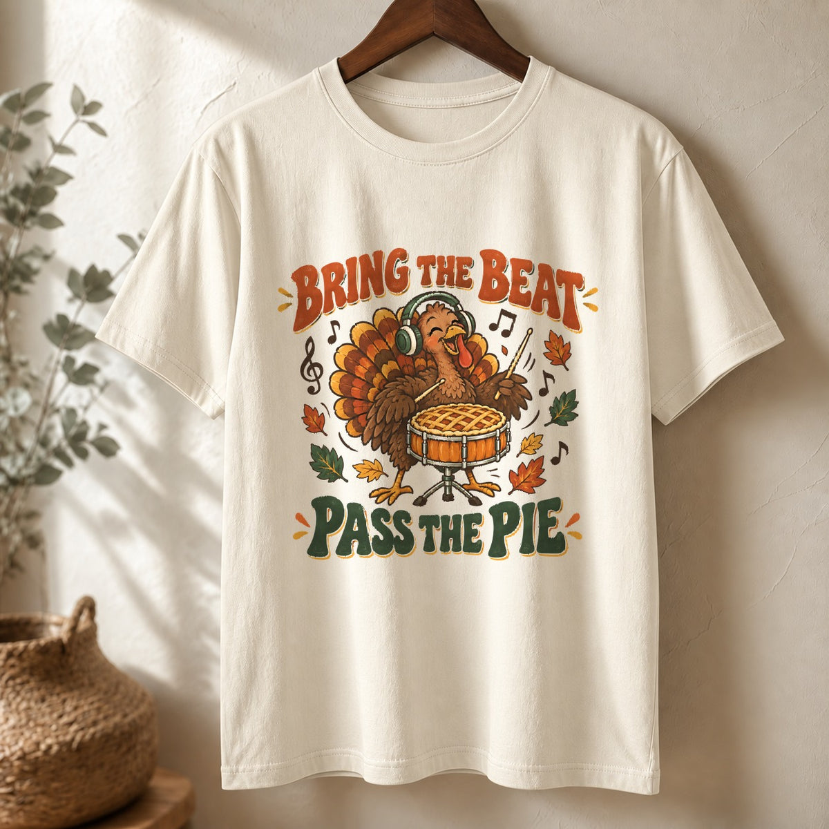 Bring the Beat Pass the Pie Comfort Colors T-Shirt, Thanksgiving Music