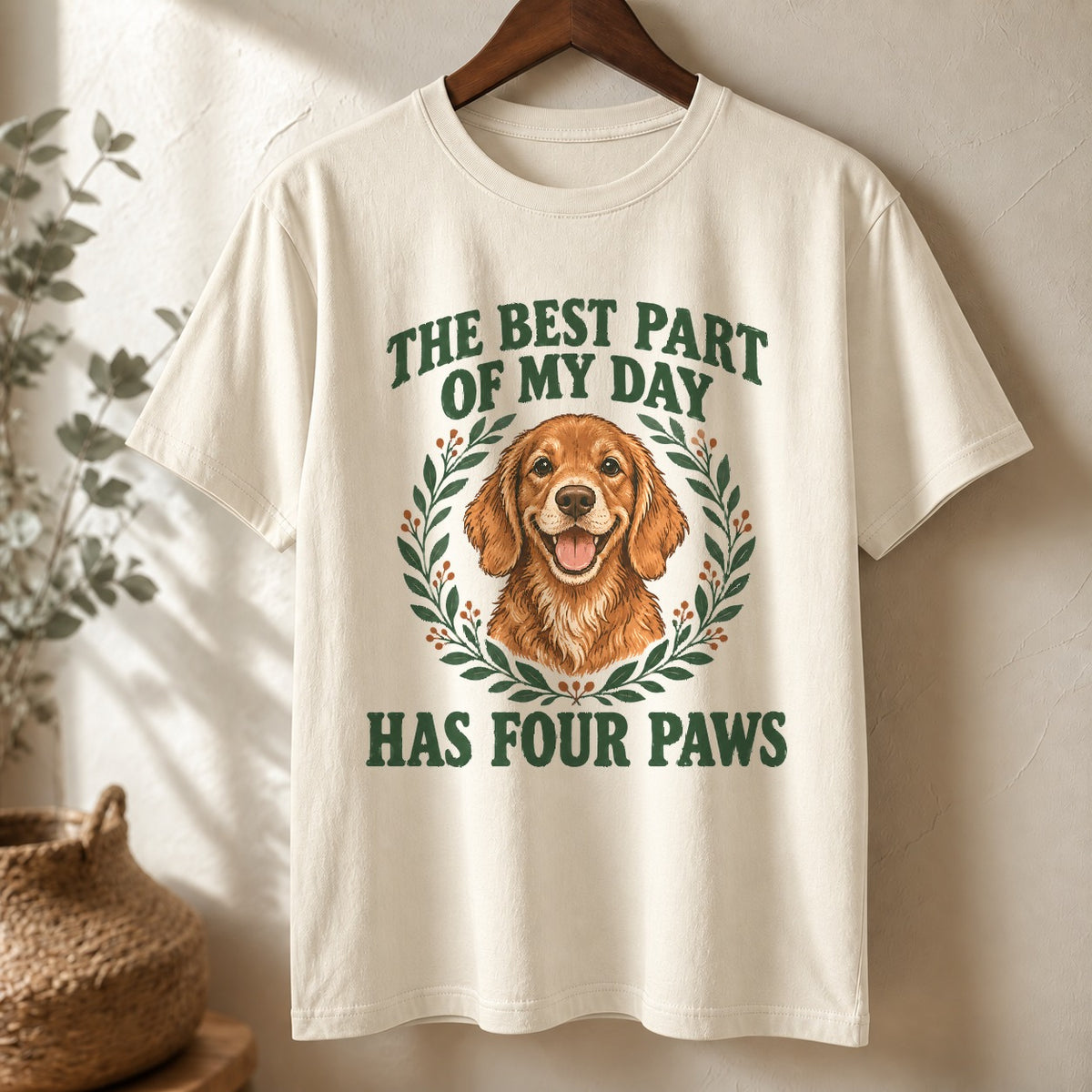 Comfort Colors Dog Lover T-Shirt, Four Paws Graphic Tee