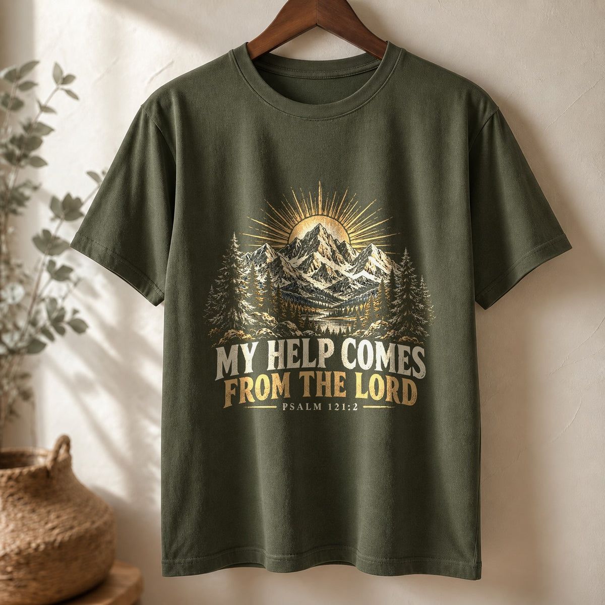 Comfort Colors Psalm 121 Mountain Summit Graphic T-Shirt