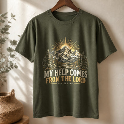 Comfort Colors Psalm 121 Mountain Summit Graphic T-Shirt