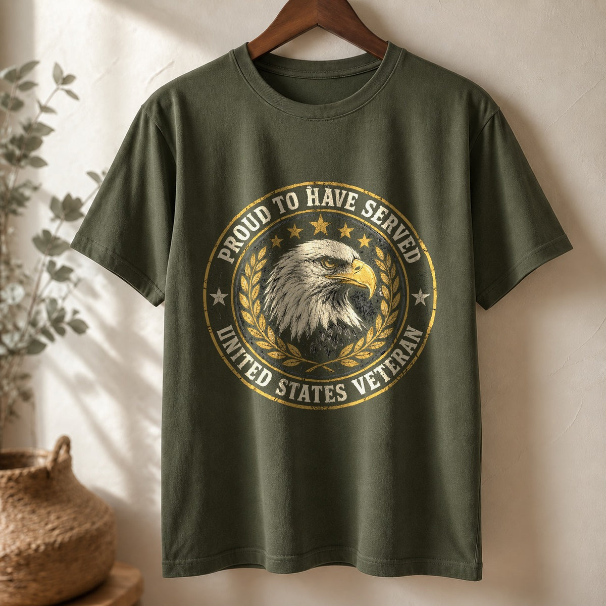 Proud To Have Served Comfort Colors T-Shirt, Military Veteran Moss