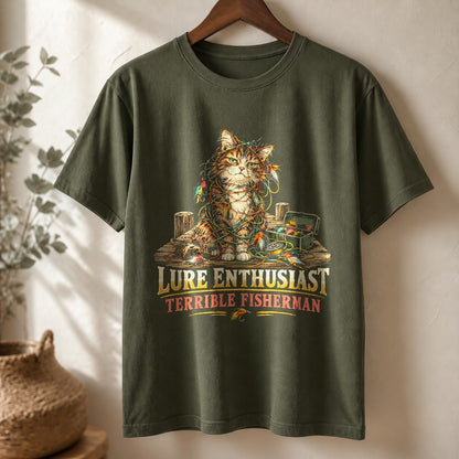 Lure Enthusiast Cat Graphic T-Shirt, Comfort Colors Tee